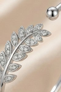 Leaf Motif Open Bangle Bracelet