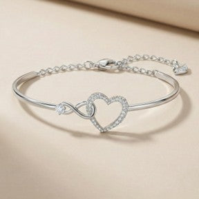 Heart Infinity Sterling Silver Bracelet
