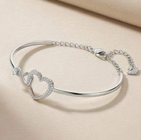 Heart Infinity Sterling Silver Bracelet