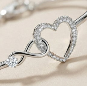 Heart Infinity Sterling Silver Bracelet