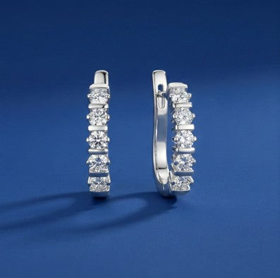 Eterna Sparkle Silver Hoops