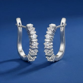 Eterna Sparkle Silver Hoops