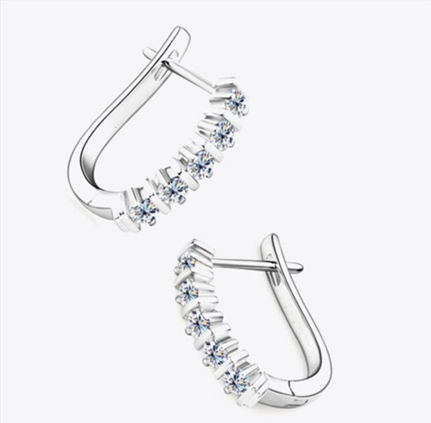 Eterna Sparkle Silver Hoops